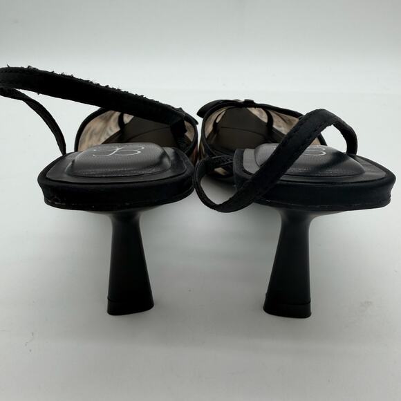 Cosy Island Old Money Mob Wife Kitten Heel Slingback Mesh Leopard Print Pumps 8 - Picture 3 of 4